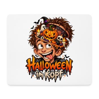 Lustiges Halloween-Motiv Halloween im Kopf - Mousepad (Querformat) - Weiß - Vorne
