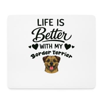  Das Leben Ist Besser Mit Meinem Border - Mousepad (Querformat) - Weiß - Vorne