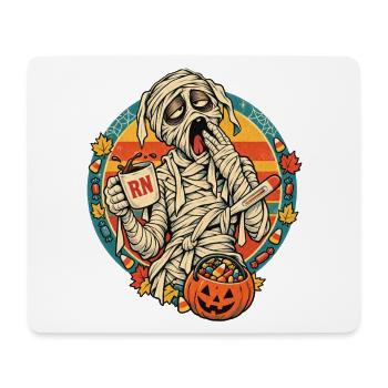 Mumie mit Kürbisbeute Halloween - Mousepad (Querformat) - Weiß - Vorne
