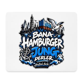 Bana Hamburger Jung derler – Hamburg Streetwear - Mousepad (Querformat) - Weiß - Vorne
