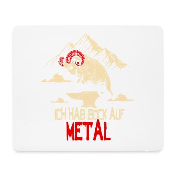 Bock Auf Metal Heavy Death Metal Musik Funny - Mousepad (Querformat) - Weiß - Vorne