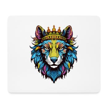 Wolf mit Krone - Mousepad (Querformat) - Weiß - Vorne
