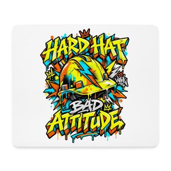 Graffiti Hard Hat Bad Attitude - Mousepad (Querformat) - Weiß - Vorne