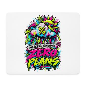 Zero Plans Weekend Graffiti - Mousepad (Querformat) - Weiß - Vorne