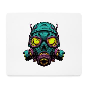 Neon Gasmaske Kopfdesign - Mousepad (Querformat) - Weiß - Vorne
