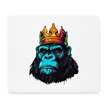 König Gorilla - Mousepad (Querformat) - Weiß - Vorne