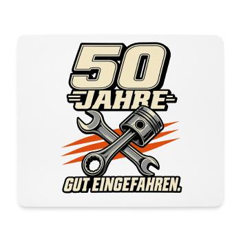 50 Jahre Gut Eingefahren Mechanik - Mousepad (Querformat) - Weiß - Vorne