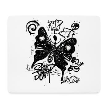 Mystischer Schmetterling Grunge - Mousepad (Querformat) - Weiß - Vorne