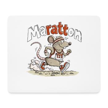 Maratton Ratte Marathon Läufer Humor Design - Mousepad (Querformat) - Weiß - Vorne