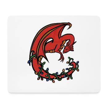 Crimson Dragon im Vine Circle - Mousepad (Querformat) - Weiß - Vorne
