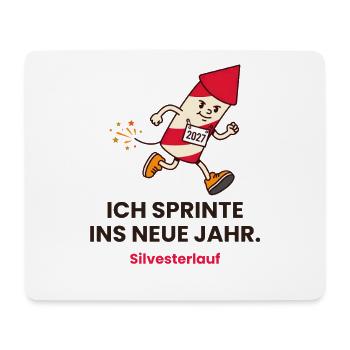 Ich sprinte ins neue Jahr Silvesterlauf 2027 - Mousepad (Querformat) - Weiß - Vorne