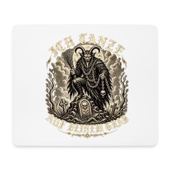 Teufelsbock mit Sense - Mousepad (Querformat) - Weiß - Vorne