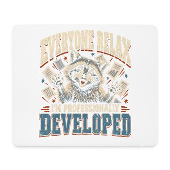 Professionell entwickelter Waschbärprogrammierer - Mousepad (Querformat) - Weiß - Vorne