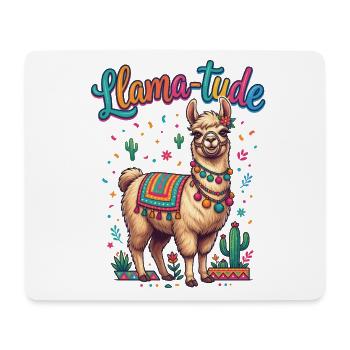 Llama-tude Lustiges Llama Alpakas Design - Mousepad (Querformat) - Weiß - Vorne