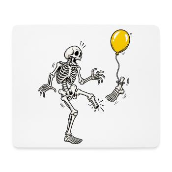 Tja, Scheiße, Skelett, fliegender Fuß, gelber Ballon-Meme - Mousepad (Querformat) - Weiß - Vorne