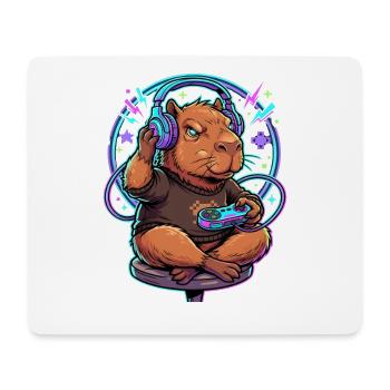 Capybara Gamer Mit Controller Gaming Kawaii - Mousepad (Querformat) - Weiß - Vorne