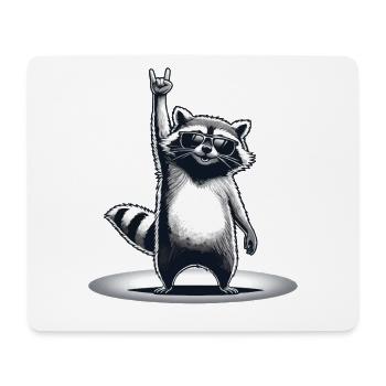 Retro Raccoon Rock-Musik Geschenk Männer Kinder Frauen - Mousepad (Querformat) - Weiß - Vorne