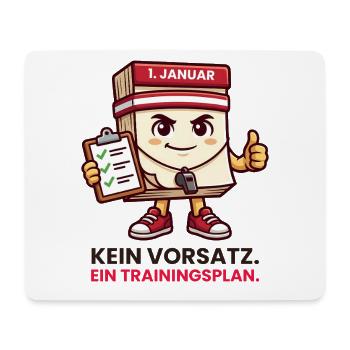 Neujahr Kalender Trainingsplan statt Vorsatz - Mousepad (Querformat) - Weiß - Vorne