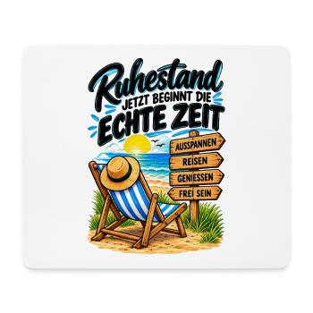 Ruhestand: Echte Zeit am Strand - Mousepad (Querformat) - Weiß - Vorne