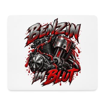 Mottorad - Benzin im Blut Motorradfahren Biker/in - Mousepad (Querformat) - Weiß - Vorne