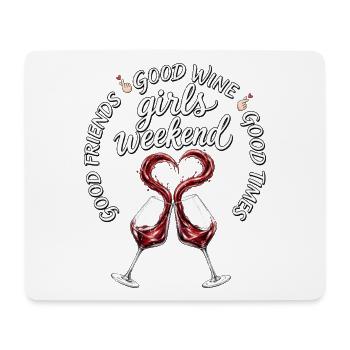 Weinabend Freundinnen Wochenende - Mousepad (Querformat) - Weiß - Vorne