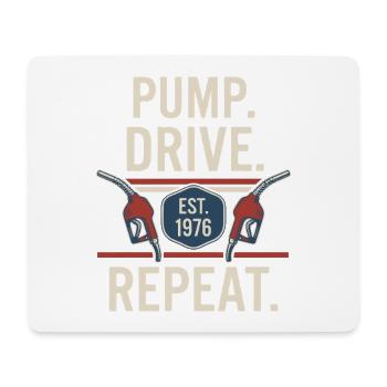 Pump Drive Repeat Vintage Zapfpistole Fuel - Mousepad (Querformat) - Weiß - Vorne