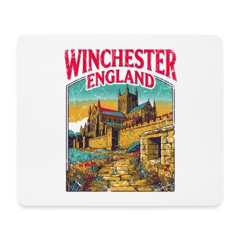 City Retro Winchester England Historic Landmark - Mousepad (Querformat) - Weiß - Vorne