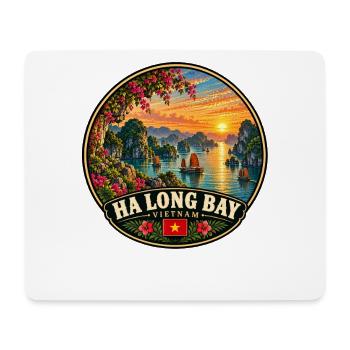 Ha Long Bay Vietnam Flagge Küste Sunset Urlaub - Mousepad (Querformat) - Weiß - Vorne