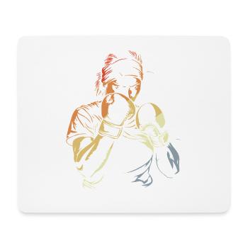 Retro Boxerin - Mousepad (Querformat) - Weiß - Vorne