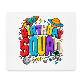 Birthday Squad Space Astronaut Moon Stars - Mousepad (Querformat) - Weiß - Vorne