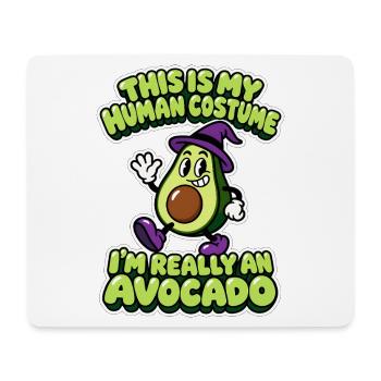 Human Costume Avocado - Halloween Avocado - Mousepad (Querformat) - Weiß - Vorne