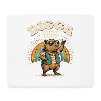 Capybara Digga Ich Bin Zehn Geburtstag Spruch - Mousepad (Querformat) - Weiß - Vorne