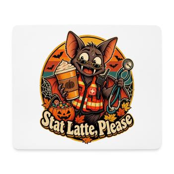 Halloween Fledermaus Notarzt Stat Latte Please - Mousepad (Querformat) - Weiß - Vorne