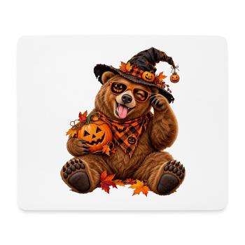 Herbst-Halloween-Bär mit Kürbissen - Mousepad (Querformat) - Weiß - Vorne