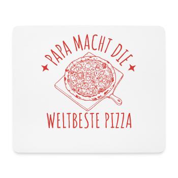 Papa macht die weltbeste Pizza Retro Pizzabäcker - Mousepad (Querformat) - Weiß - Vorne
