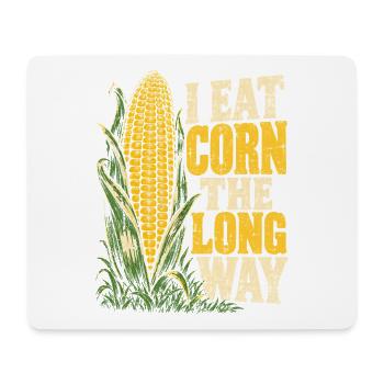 Ich ess Mais den langen Weg - Mousepad (Querformat) - Weiß - Vorne