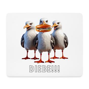 Möven Fischbrötchen Diebe - Mousepad (Querformat) - Weiß - Vorne