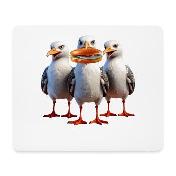 Möven Fischbrötchen Diebe - Mousepad (Querformat) - Weiß - Vorne