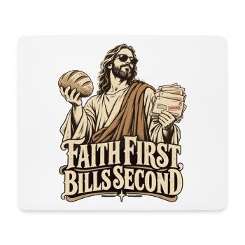 Lustiger Vater Christian Dad First Bills Second - Mousepad (Querformat) - Weiß - Vorne