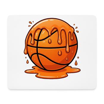 Zerschmelzender orangefarbener Basketball-Splash - Mousepad (Querformat) - Weiß - Vorne