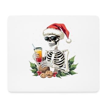 Skelett mit Santa Hut Cocktail - Mousepad (Querformat) - Weiß - Vorne