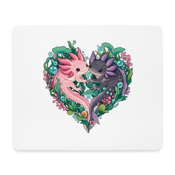 Kuschelfische im Herzgarten - Mousepad (Querformat) - Weiß - Vorne