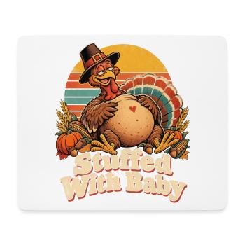 Thanksgiving Stuffed With Baby Truthahn Retro - Mousepad (Querformat) - Weiß - Vorne