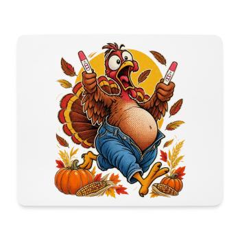 Thanksgiving Truthahn schwanger lustig werdende - Mousepad (Querformat) - Weiß - Vorne