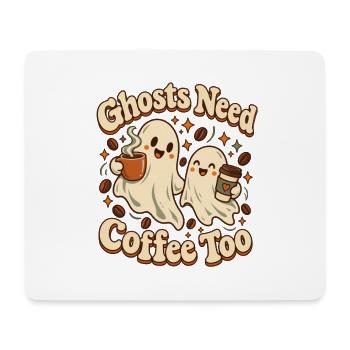 Ghosts Need Coffee Too - Mousepad (Querformat) - Weiß - Vorne