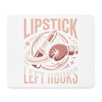 Lipstick Left Hooks Gloves Boxing Gloves - Mousepad (Querformat) - Weiß - Vorne
