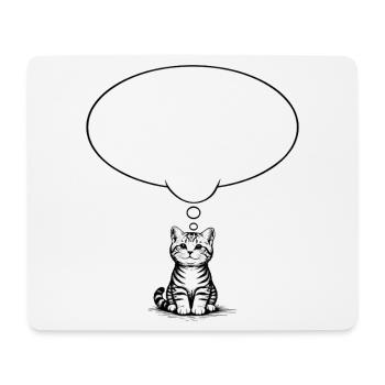 Katzenbaby sitzend mit Denkblase weiss - Mousepad (Querformat) - Weiß - Vorne