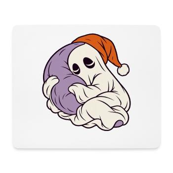 Schlafender Geist mit Weihnachtsmütze - Mousepad (Querformat) - Weiß - Vorne