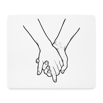 Zwei Hände händchen halten Liebespaar holding hand - Mousepad (Querformat) - Weiß - Vorne