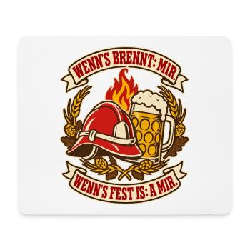 Feuerwehr Wenns brennt mir - Mousepad (Querformat) - Weiß - Vorne